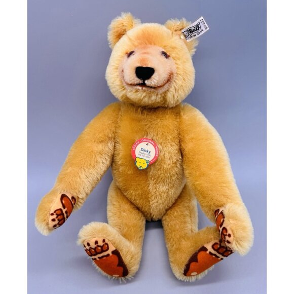 Steiff Dicky Bar Teddy Bear Limited Edition 0172/32 Mohair Certificate Stuffed - Picture 2 of 7